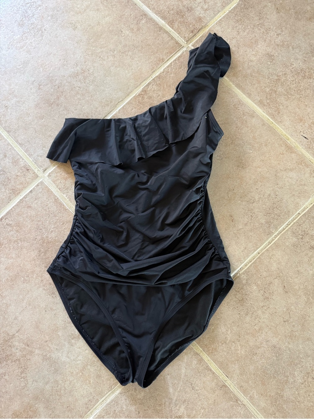 Swimsuit black Hilor brand size 12 one shoulder